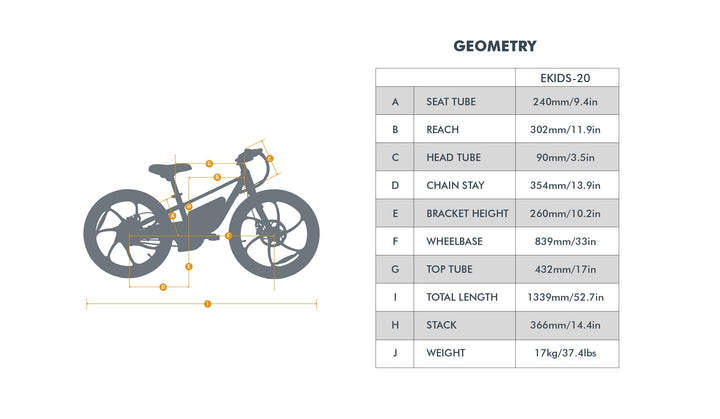 EUNORAU EKIDS-20 1.0 Kids EBike Kids Electric Bikes Graphite 6