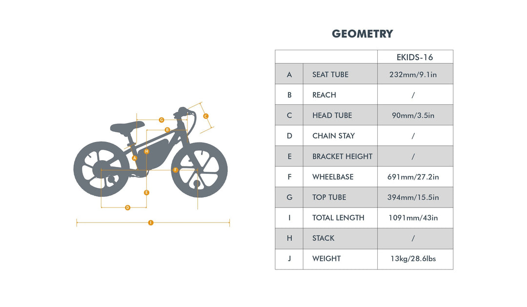 EUNORAU EKIDS16 1.0 Kids Balance EBike Kids Electric Bikes Obsidian 7