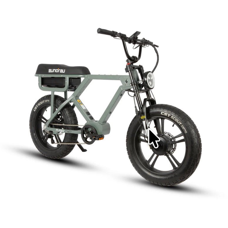 EUNORAU FLASH AWD 1.0 Dual Battery Commuter Fat tire Ebike Commuter Electric Bikes Lunar Dust 9