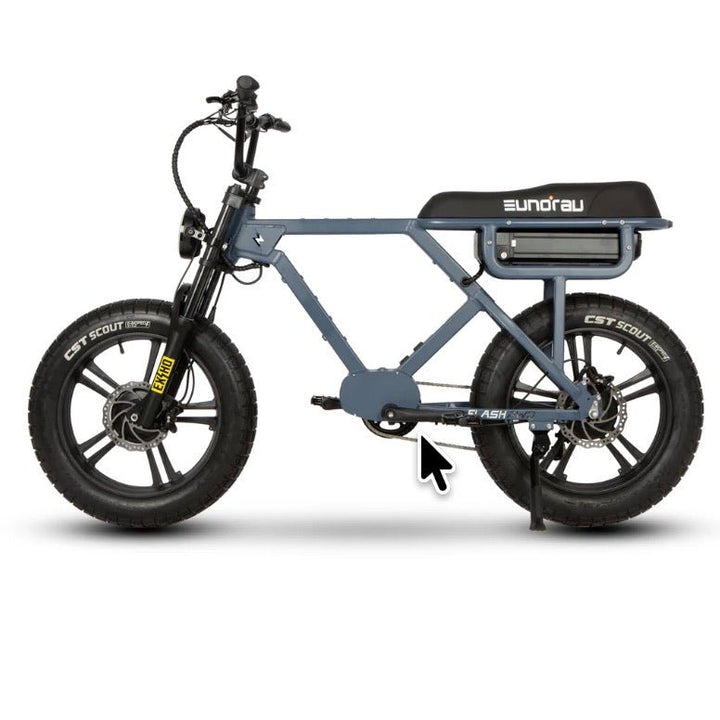 EUNORAU FLASH AWD 1.0 Dual Battery Commuter Fat tire Ebike Commuter Electric Bikes Moon Black 4