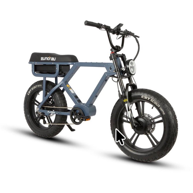 EUNORAU FLASH AWD 1.0 Dual Battery Commuter Fat tire Ebike Commuter Electric Bikes Moon Black 2