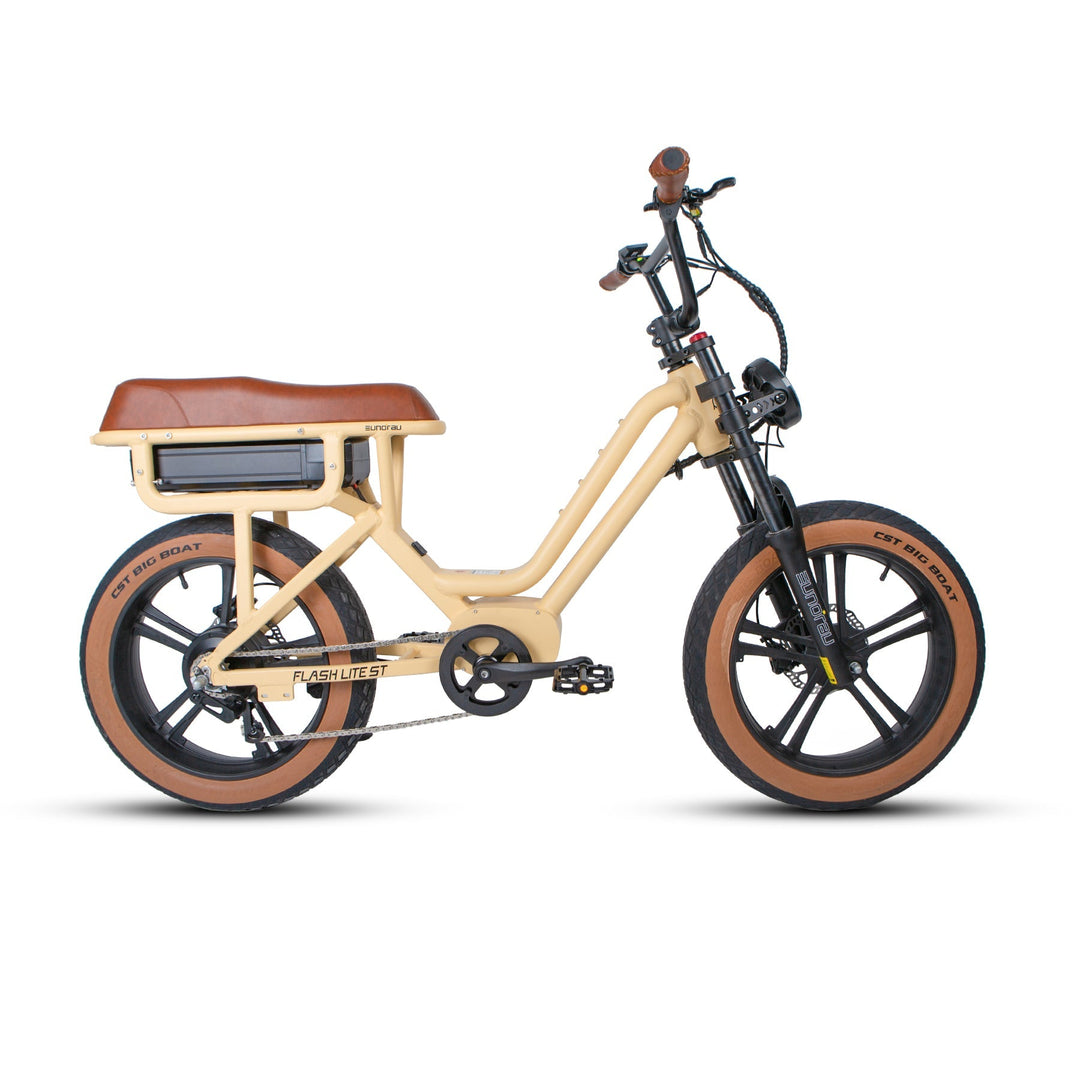 EUNORAU FLASH LITE ST 1.0 City Commuter eMoped EBike Commuter Electric Bikes Ivory 1