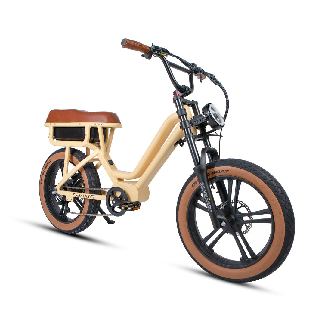 EUNORAU FLASH LITE ST 1.0 City Commuter eMoped EBike Commuter Electric Bikes Ivory 3