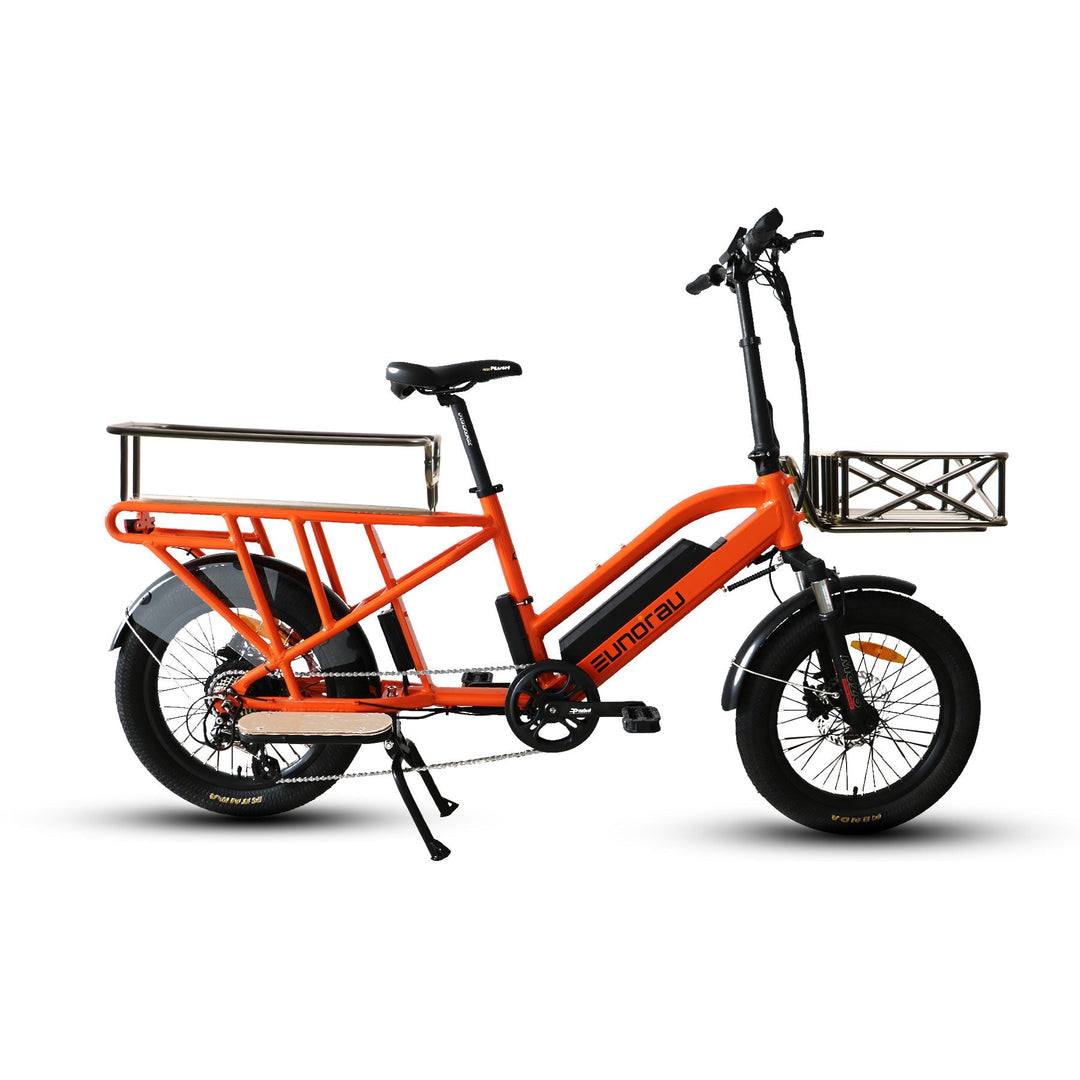 EUNORAU G30-CARGO 2.0 Commuter Cargo Fat Tire EBike Cargo Electric Bikes Yellow 9