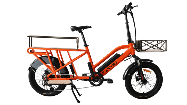 EUNORAU G30-CARGO 2.0 Commuter Cargo Fat Tire EBike Cargo Electric Bikes Yellow 4