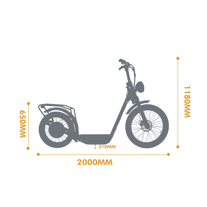 EUNORAU JUMBO EScooter Stand Up Electric Scooters Orange 7