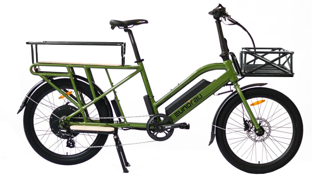 EUNORAU MAX-CARGO 2.0 Long Tail Cargo Ebike Cargo Electric Bikes Green 6