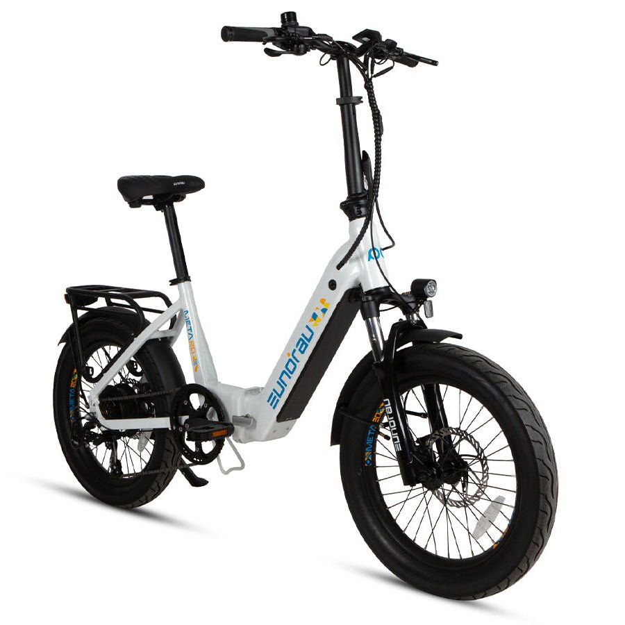 EUNORAU META20 0.1 Foldable Dual Commuter Fat tire EBike Commuter Electric Bikes Alpine White 2