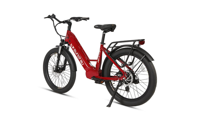 EUNORAU META24 1.0 City Commuter Fat Tire E-Bike Commuter Electric Bikes Deep Crimson 5
