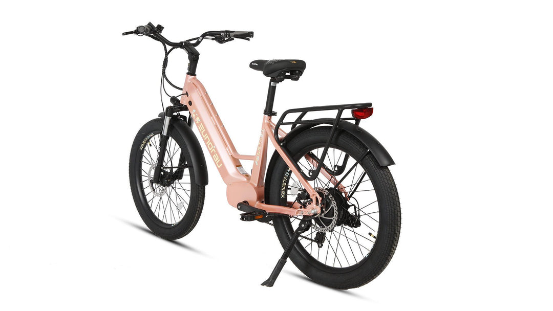 EUNORAU META24 1.0 City Commuter Fat Tire E-Bike Commuter Electric Bikes Deep Crimson 18