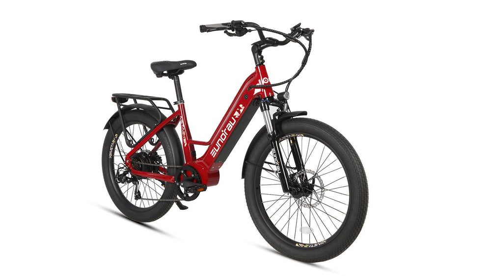 EUNORAU META24 1.0 City Commuter Fat Tire E-Bike Commuter Electric Bikes Deep Crimson 2