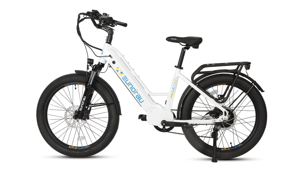 EUNORAU META24 1.0 City Commuter Fat Tire E-Bike Commuter Electric Bikes Deep Crimson 12