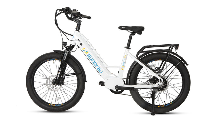 EUNORAU META24 1.0 City Commuter Fat Tire E-Bike Commuter Electric Bikes Deep Crimson 12