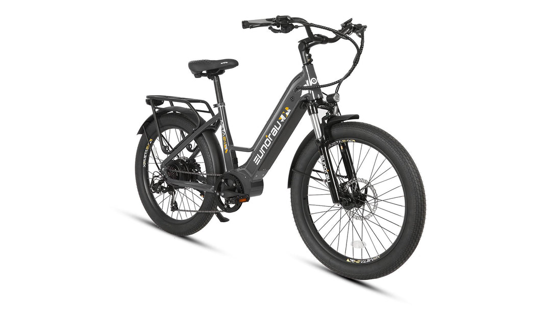 EUNORAU META24 1.0 City Commuter Fat Tire E-Bike Commuter Electric Bikes Deep Crimson 21