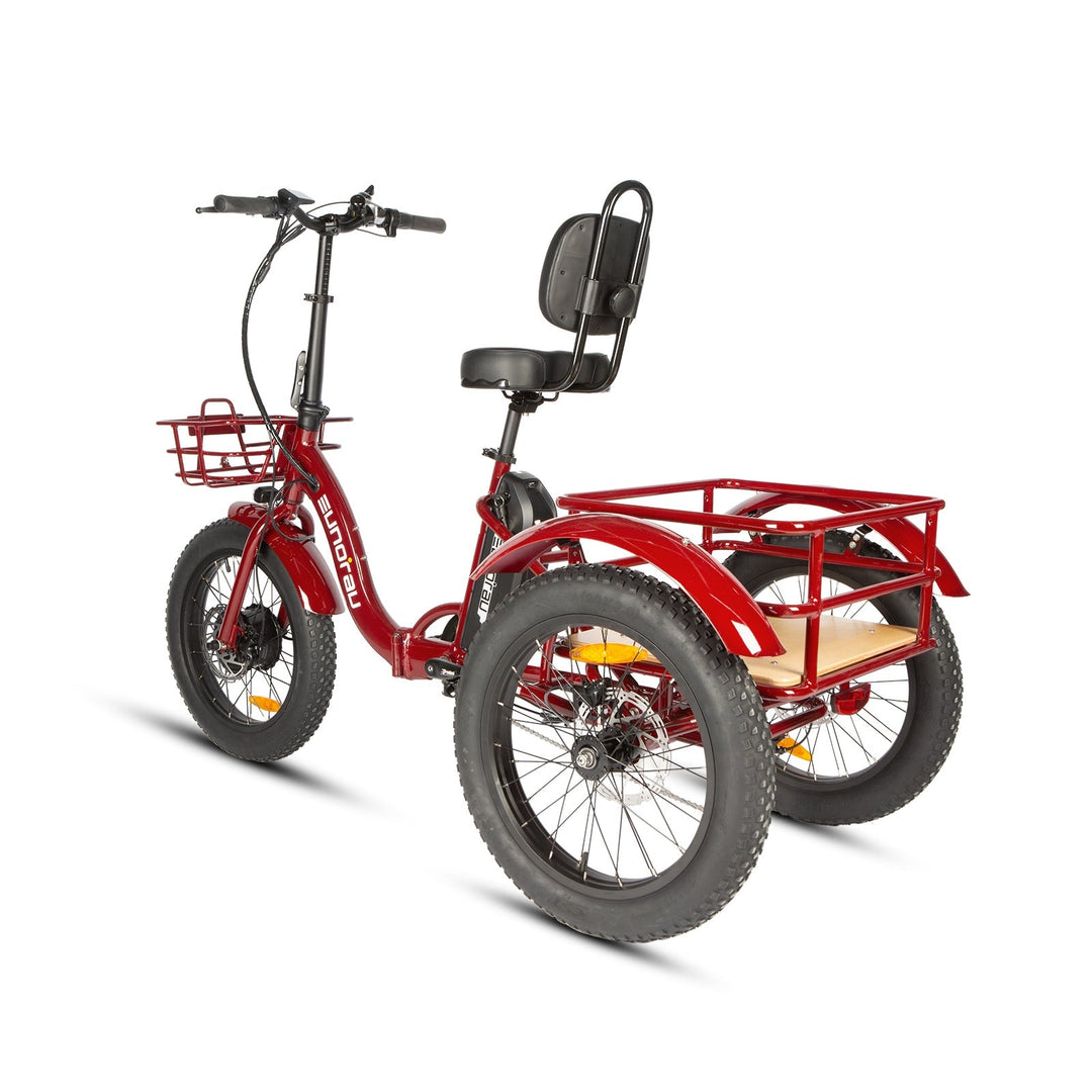 EUNORAU New-Trike 2.0 500W Commuter Foldable ETrike Step-Thru Electric Trikes Deep Crimson 5