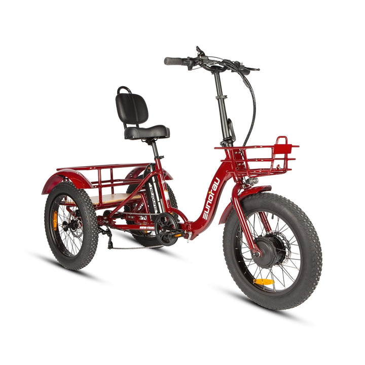 EUNORAU New-Trike 2.0 500W Commuter Foldable ETrike Step-Thru Electric Trikes Deep Crimson 2