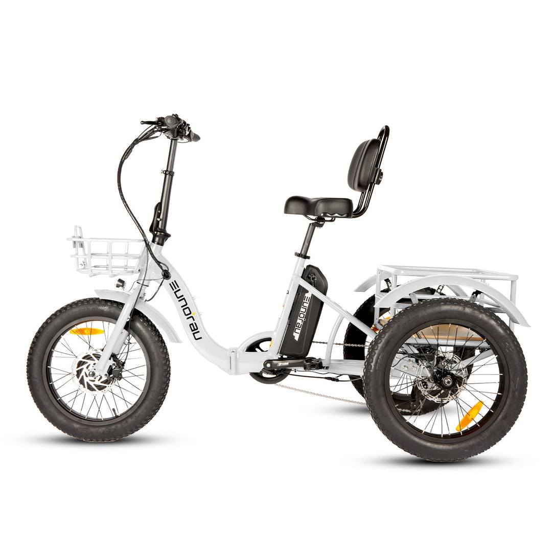 EUNORAU New-Trike 2.0 500W Commuter Foldable ETrike Step-Thru Electric Trikes Deep Crimson 12