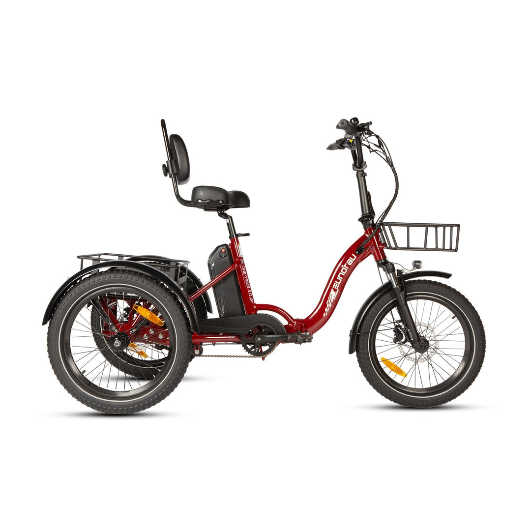 EUNORAU ONE-TRIKE 2.0 Foldable Trike with Rear Differential Folding Electric Trikes Deep Crimson 1