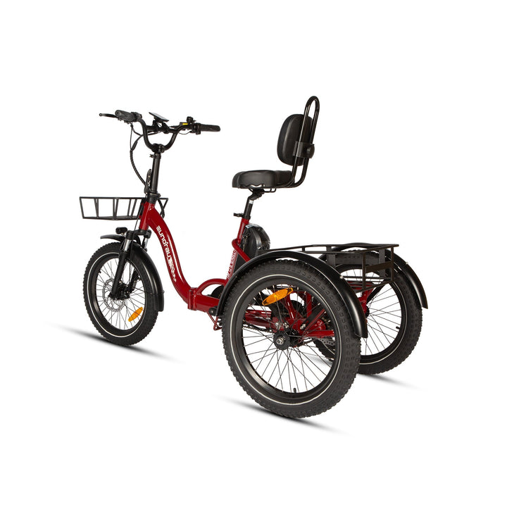 EUNORAU ONE-TRIKE 2.0 Foldable Trike with Rear Differential Folding Electric Trikes Deep Crimson 4