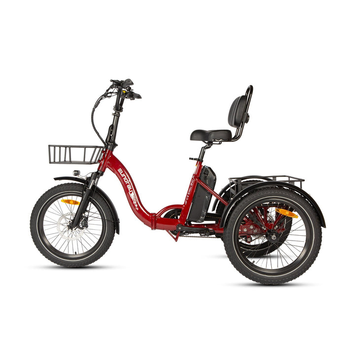 EUNORAU ONE-TRIKE 2.0 Foldable Trike with Rear Differential Folding Electric Trikes Deep Crimson 3