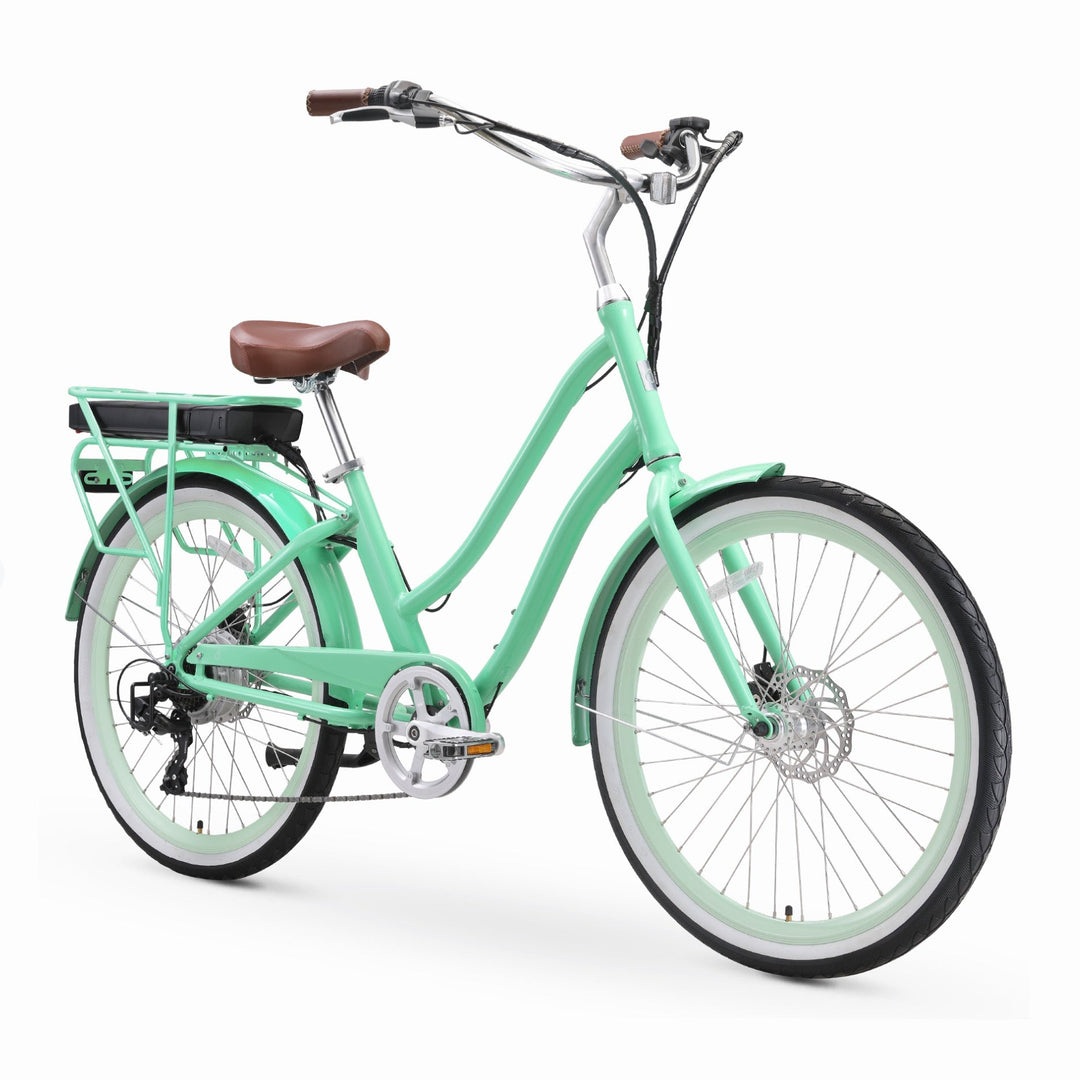 EVRY journey 500W Commuter Hybrid Bike Commuter Electric Bikes Mint Green 1