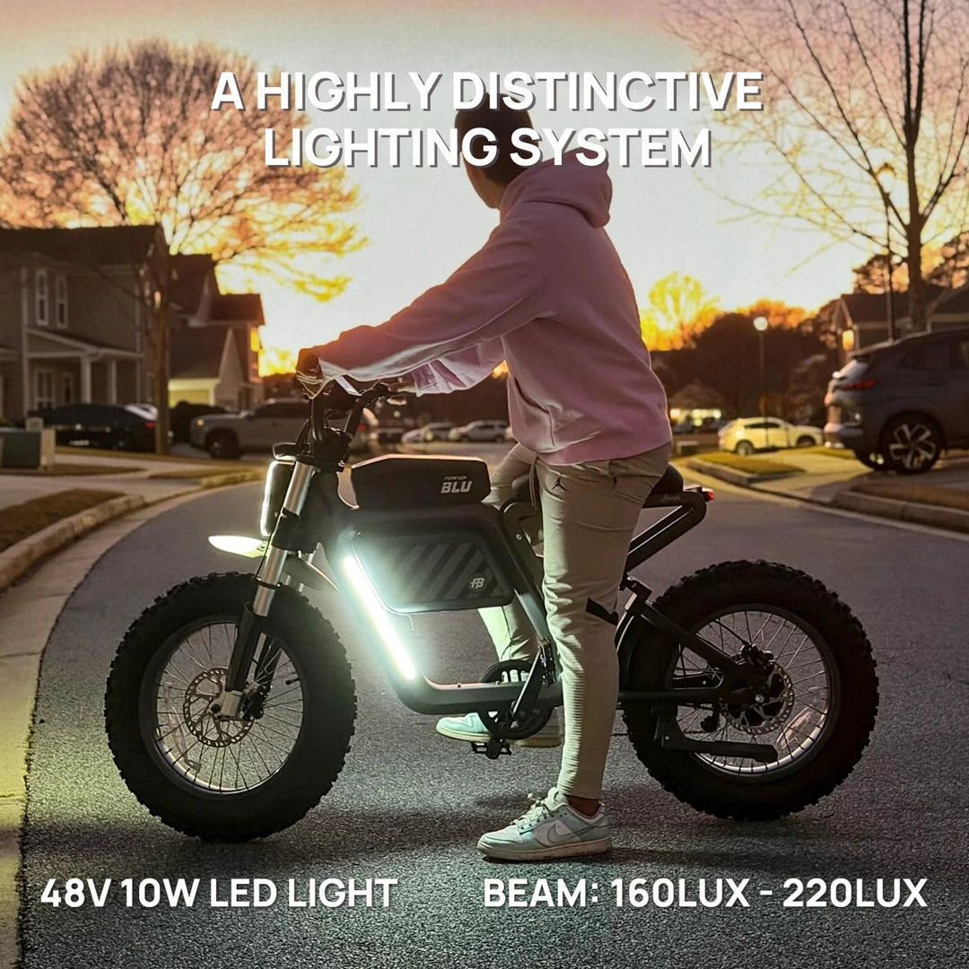 FOREVER BLU BONDI Moped Style E-Bike Moped-Style Electric Bikes Racing Oil 11