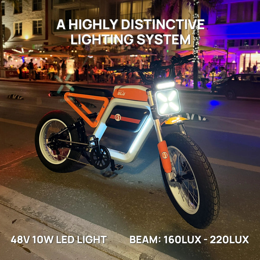 FOREVER BLU BONDI Moped Style E-Bike Moped-Style Electric Bikes Racing Oil 6