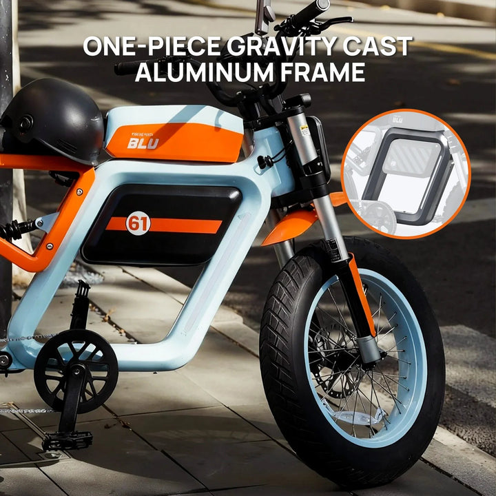 FOREVER BLU BONDI Moped Style E-Bike Moped-Style Electric Bikes Racing Oil 5