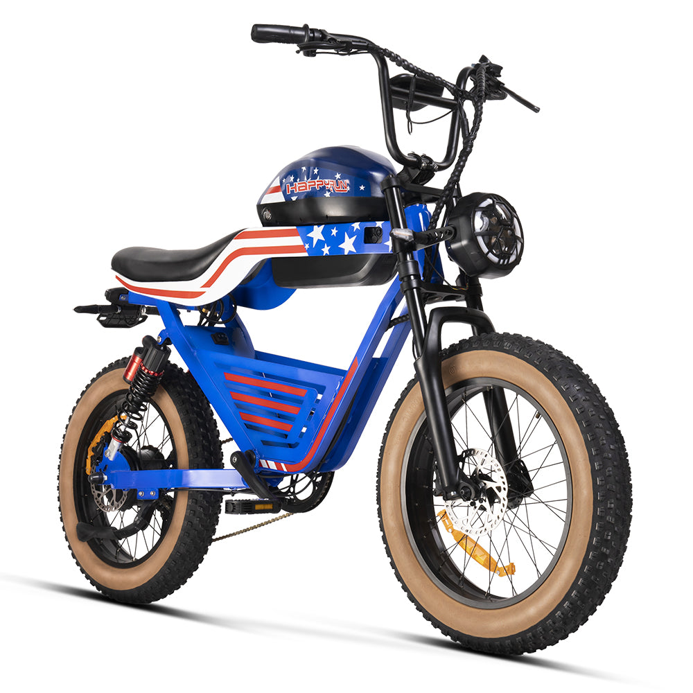 HappyRun G100 Electric Bike with 2000W Dual Battery 80-Mile Range
