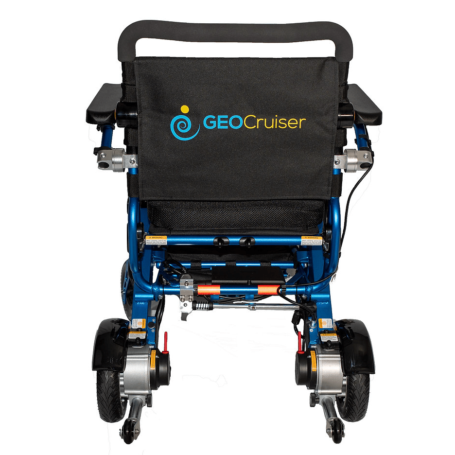 Geo Cruiser DX Electric Wheelchair – Folding, Airline Approved, 56 lbs Folding Electric Wheelchairs Royal Blue 12