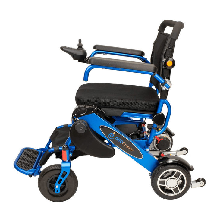 Geo Cruiser DX Electric Wheelchair – Folding, Airline Approved, 56 lbs Folding Electric Wheelchairs Royal Blue 10