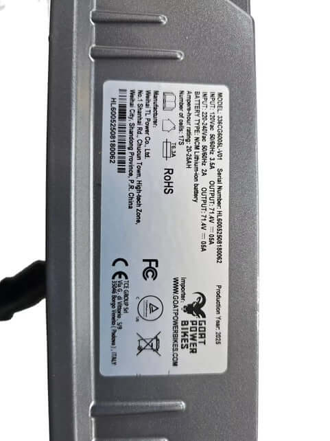 Goat Power 60V 17S Ebike Charger 71.4V 5A for Goat Power Bikes Battery Chargers 4