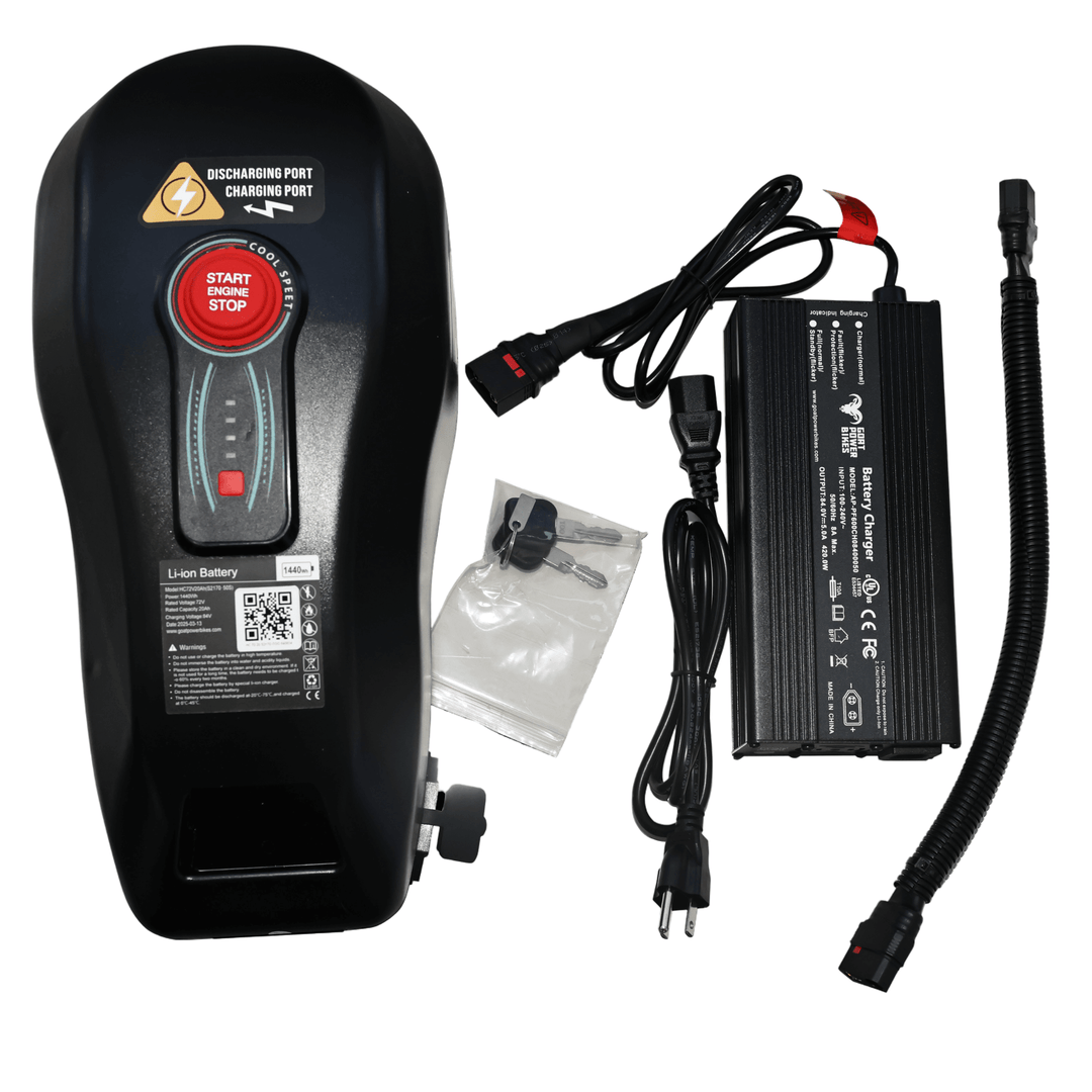 Goat Power 72V 20AH 2nd Battery Kit for Mini Goat Gas Tank Style Range Extender Batteries 1