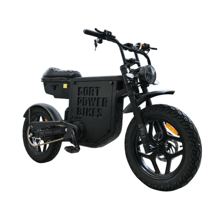 Goat Power King Goat V3 Electric Bike 8500W 70MPH Moped Style Ebike Moped-Style Electric Bikes All Black - Pedals 2