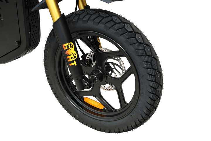 Goat Power King Goat V3 Electric Bike 8500W 70MPH Moped Style Ebike Moped-Style Electric Bikes All Black - Pedals 28