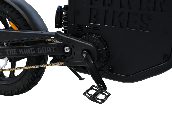 Goat Power King Goat V3 Electric Bike 8500W 70MPH Moped Style Ebike Moped-Style Electric Bikes All Black - Pedals 34