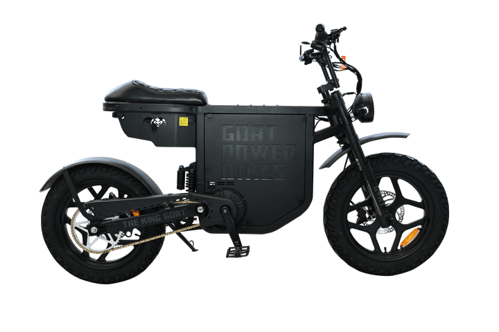 Goat Power King Goat V3 Electric Bike 8500W 70MPH Moped Style Ebike Moped-Style Electric Bikes All Black - Pedals 3