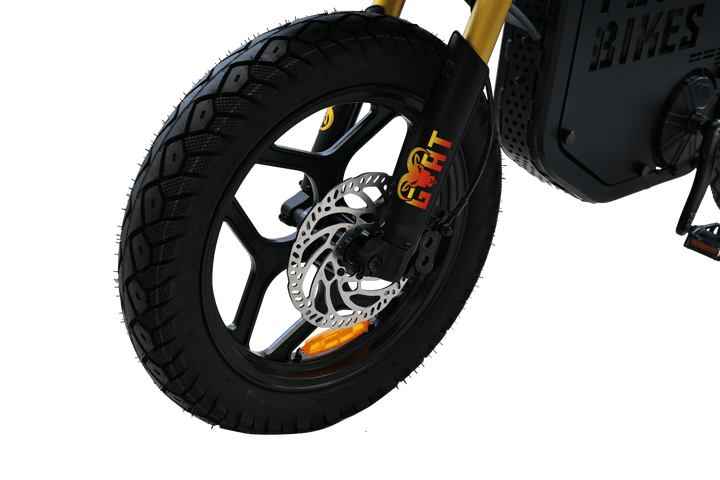 Goat Power King Goat V3 Electric Bike 8500W 70MPH Moped Style Ebike Moped-Style Electric Bikes All Black - Pedals 22