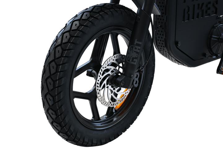 Goat Power King Goat V3 Electric Bike 8500W 70MPH Moped Style Ebike Moped-Style Electric Bikes All Black - Pedals 32