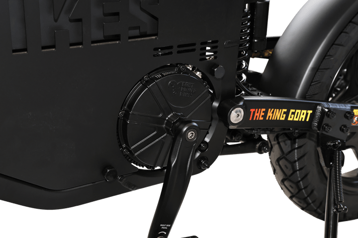 Goat Power King Goat V3 Electric Bike 8500W 70MPH Moped Style Ebike Moped-Style Electric Bikes All Black - Pedals 24