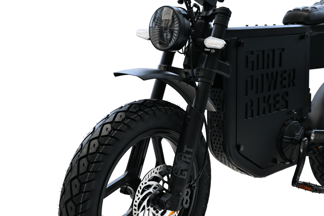 Goat Power King Goat V3 Electric Bike 8500W 70MPH Moped Style Ebike Moped-Style Electric Bikes All Black - Pedals 5