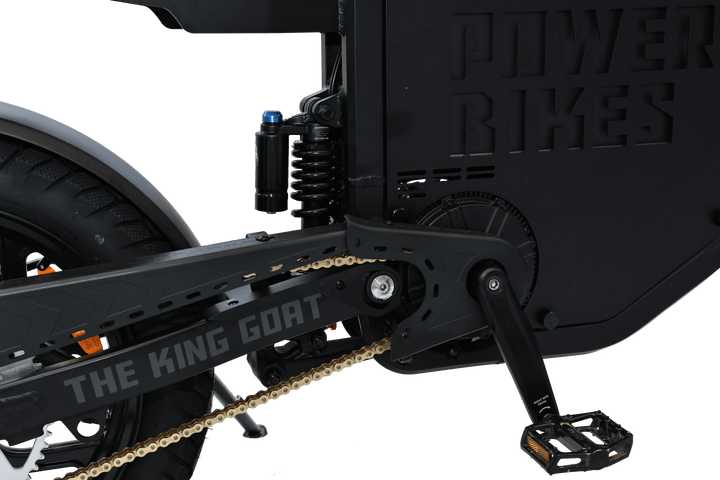 Goat Power King Goat V3 Electric Bike 8500W 70MPH Moped Style Ebike Moped-Style Electric Bikes All Black - Pedals 35