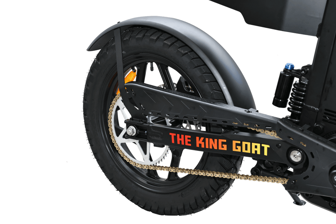 Goat Power King Goat V3 Electric Bike 8500W 70MPH Moped Style Ebike Moped-Style Electric Bikes All Black - Pedals 14