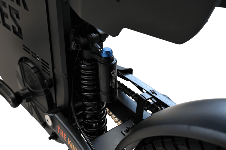 Goat Power King Goat V3 Electric Bike 8500W 70MPH Moped Style Ebike Moped-Style Electric Bikes All Black - Pedals 30