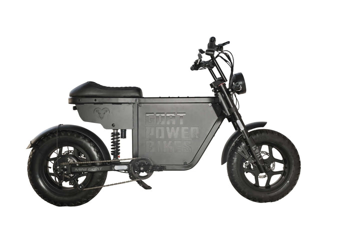 Goat Power Mini Goat Electric Bike 72V 5300W Compact Ebike Moped-Style Electric Bikes All Black - Pedals 3