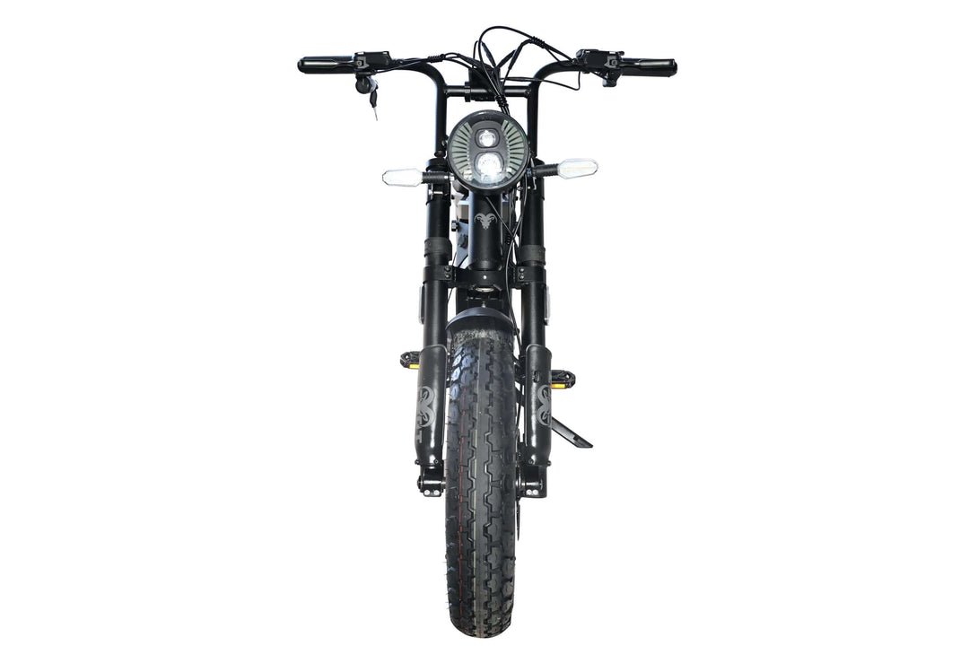 Goat Power Mini Goat Electric Bike 72V 5300W Compact Ebike Moped-Style Electric Bikes Black - Gold Forks - Pedals 8