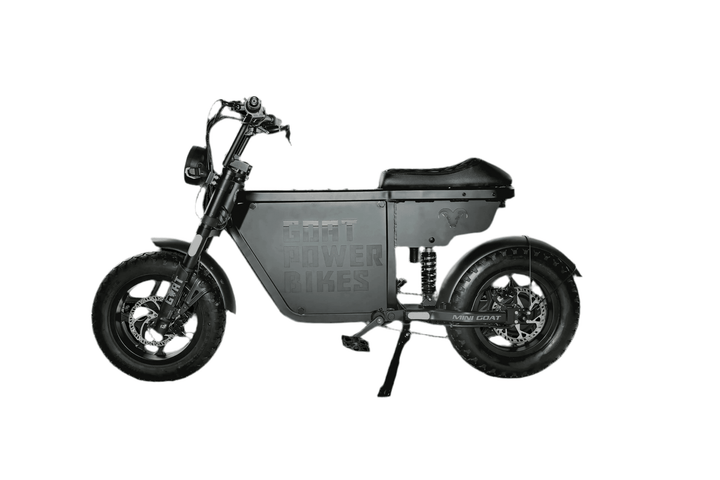 Goat Power Mini Goat Electric Bike 72V 5300W Compact Ebike Moped-Style Electric Bikes All Black - Pedals 5