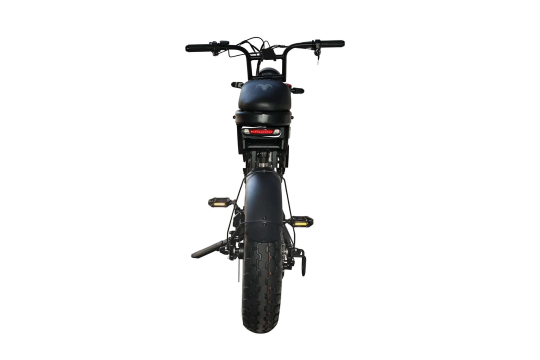 Goat Power Mini Goat Electric Bike 72V 5300W Compact Ebike Moped-Style Electric Bikes All Black - Pedals 4