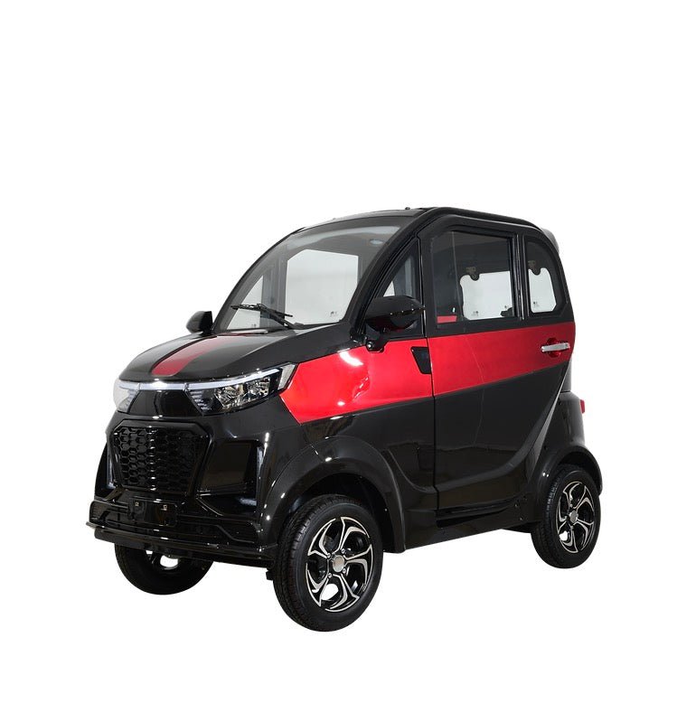 Green Transporter|QExpress All-Weather 4-Wheel Enclosed Electric Mobility Scooter Green Transporter 4-Wheel Mobility Scooter Black/Red 1