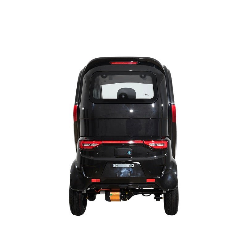 Green Transporter|QExpress All-Weather 4-Wheel Enclosed Electric Mobility Scooter Green Transporter 4-Wheel Mobility Scooter Black/Red 4